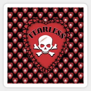 fearless heart repeating pattern in background Sticker